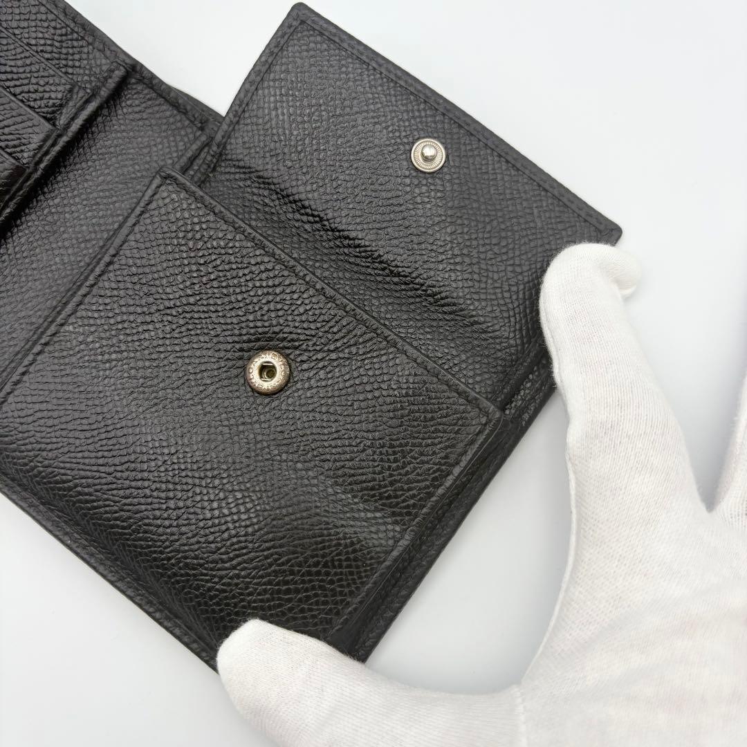 【BVLGARI】ブルガリ 二つ折り財布 ブラック レザー 本革 メンズ