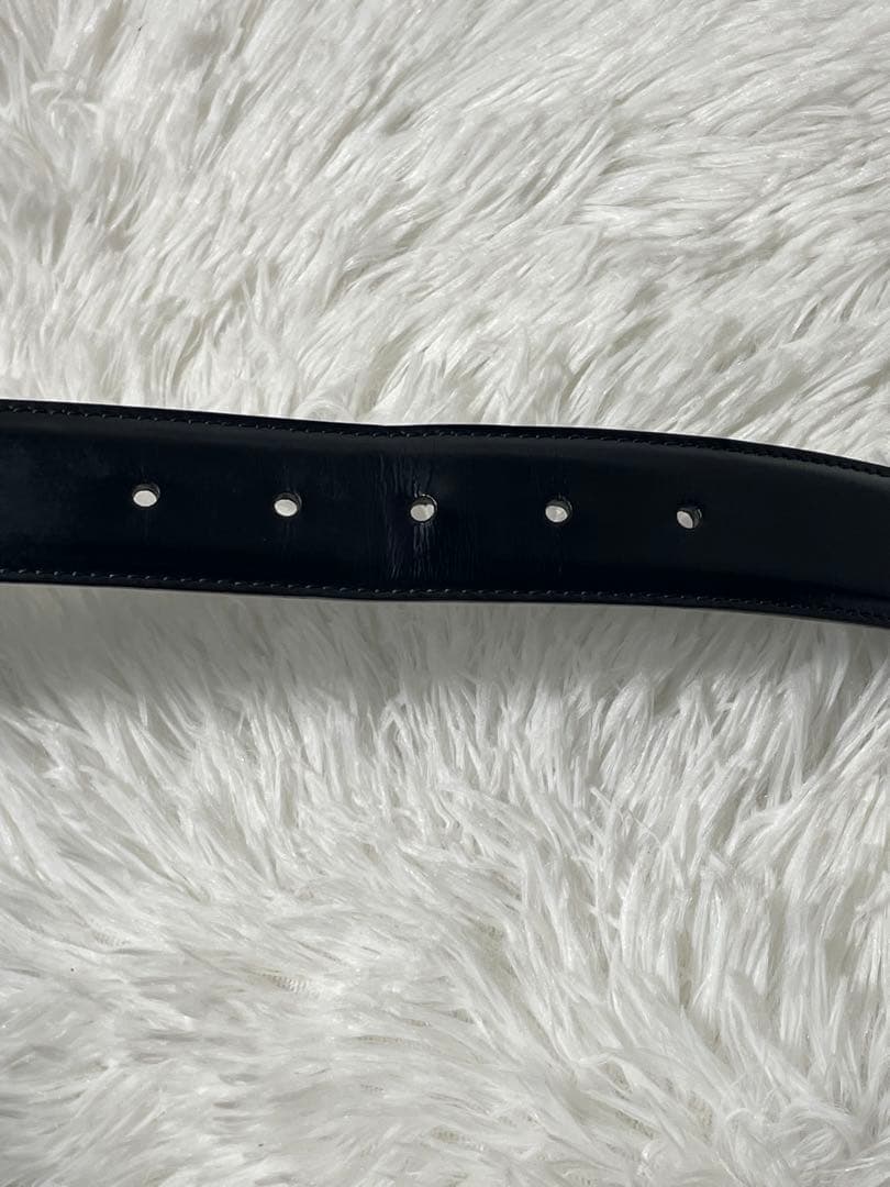 GUCCI グッチ レザーベルト 本革　ブラック ゴールドバックル