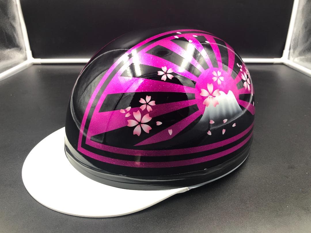 コルク半　カスタム　富士日章　マジック　ブラックピンクラメ　桜　高級クリヤ