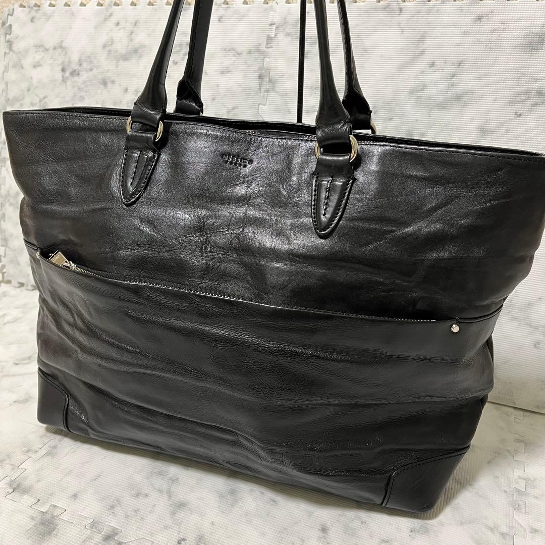 ultima TOKYO ウルティマトーキョー ブラックレザー トートバッグ