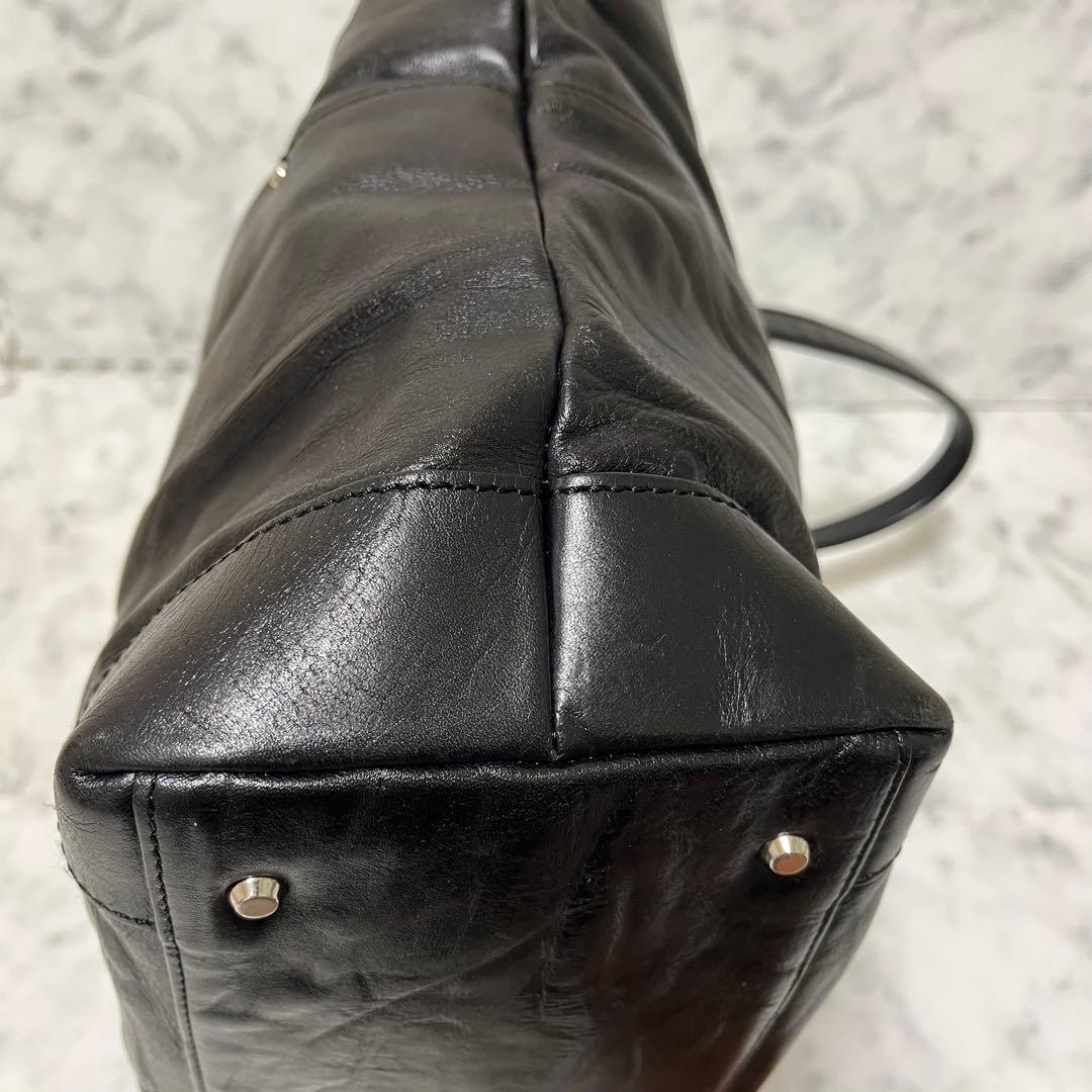 ultima TOKYO ウルティマトーキョー ブラックレザー トートバッグ