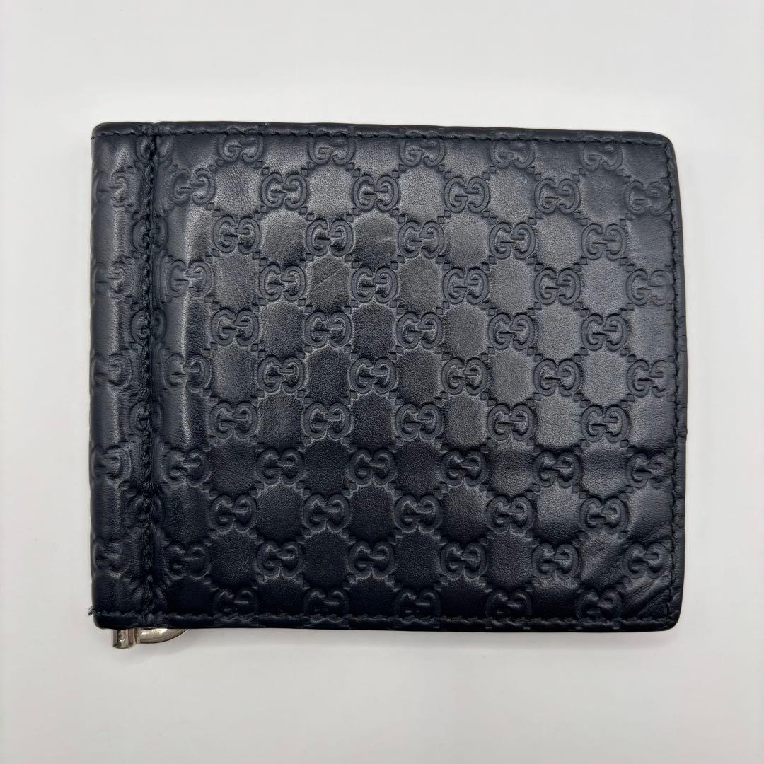GUCCI 二つ折り財布　544478 マネークリップ　マイクロG ブラック