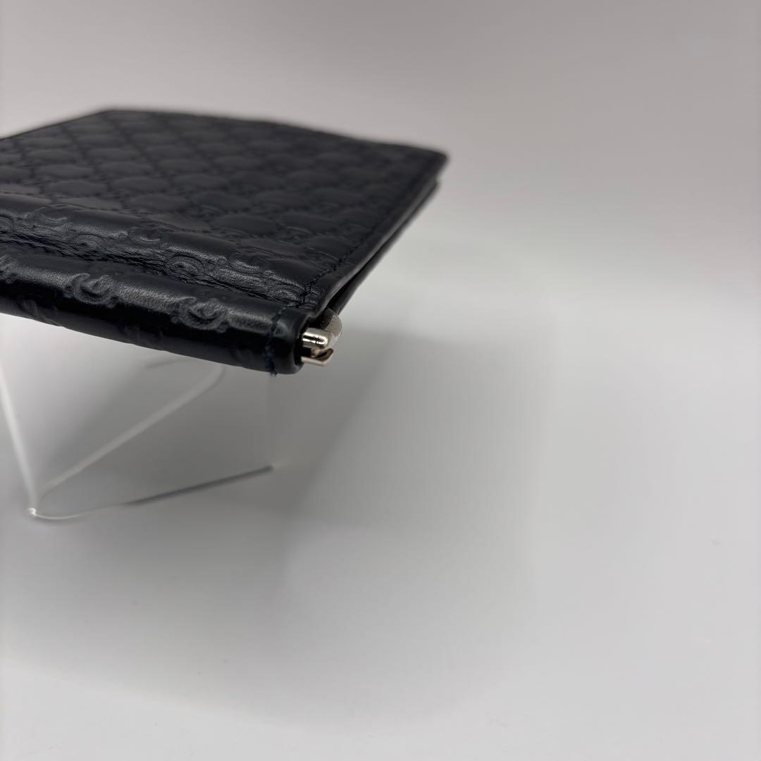 GUCCI 二つ折り財布　544478 マネークリップ　マイクロG ブラック