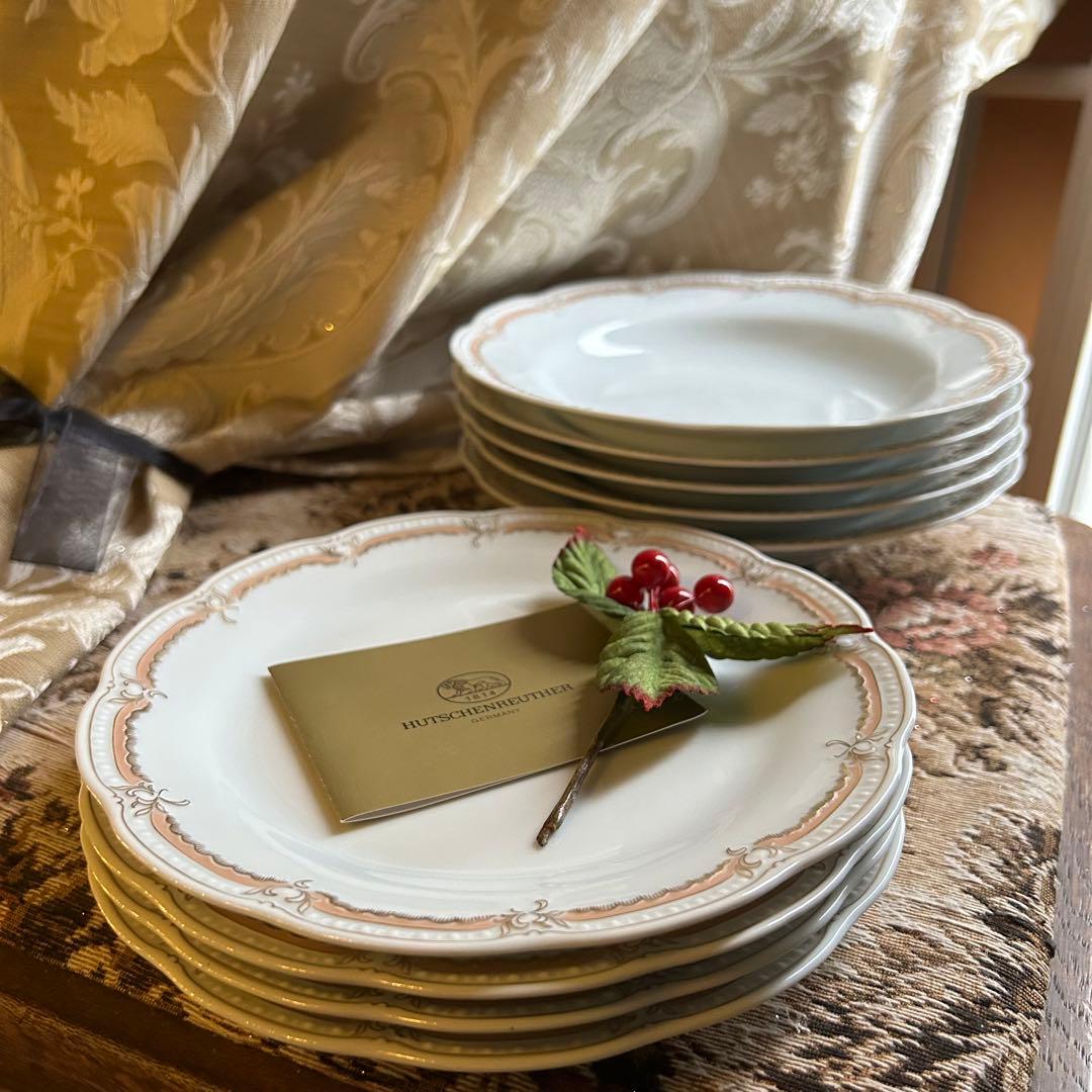 新品ドイツ製 HUTSCHENREUTHER ペールピーチ 美しいケーキプレート
