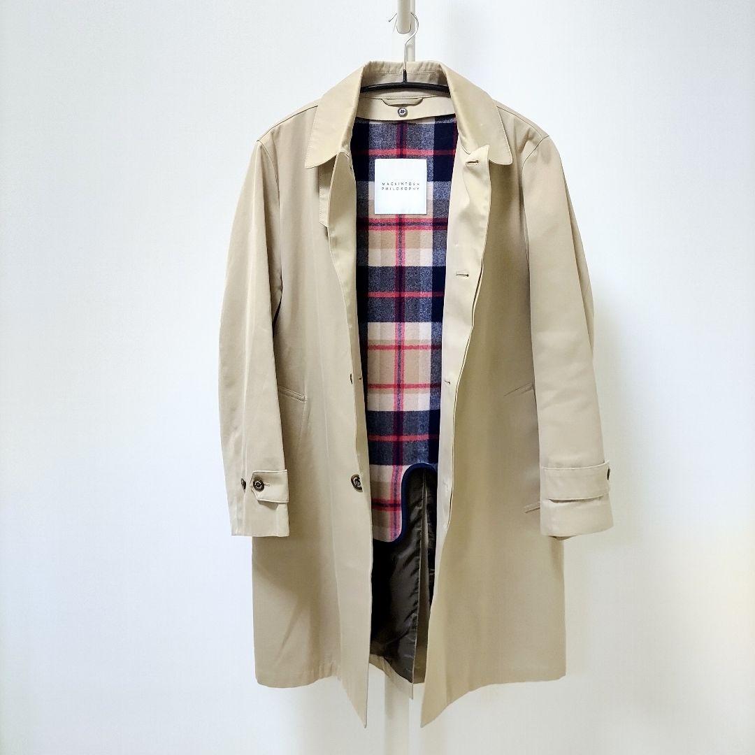 マッキントッシュ ステンカラーコート ウールライナー 防水加工 ベージュ 38