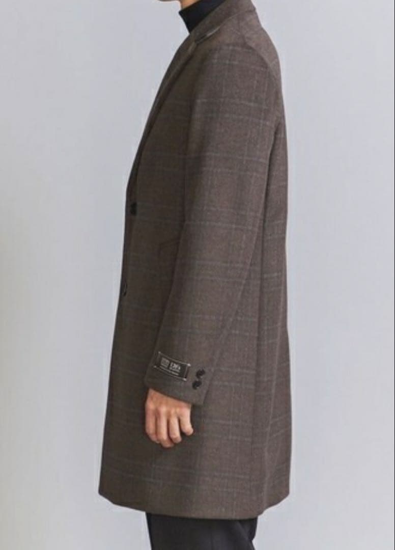 【未使用】BEAUTY&YOUTH チェック120S メルトン チェスターコート