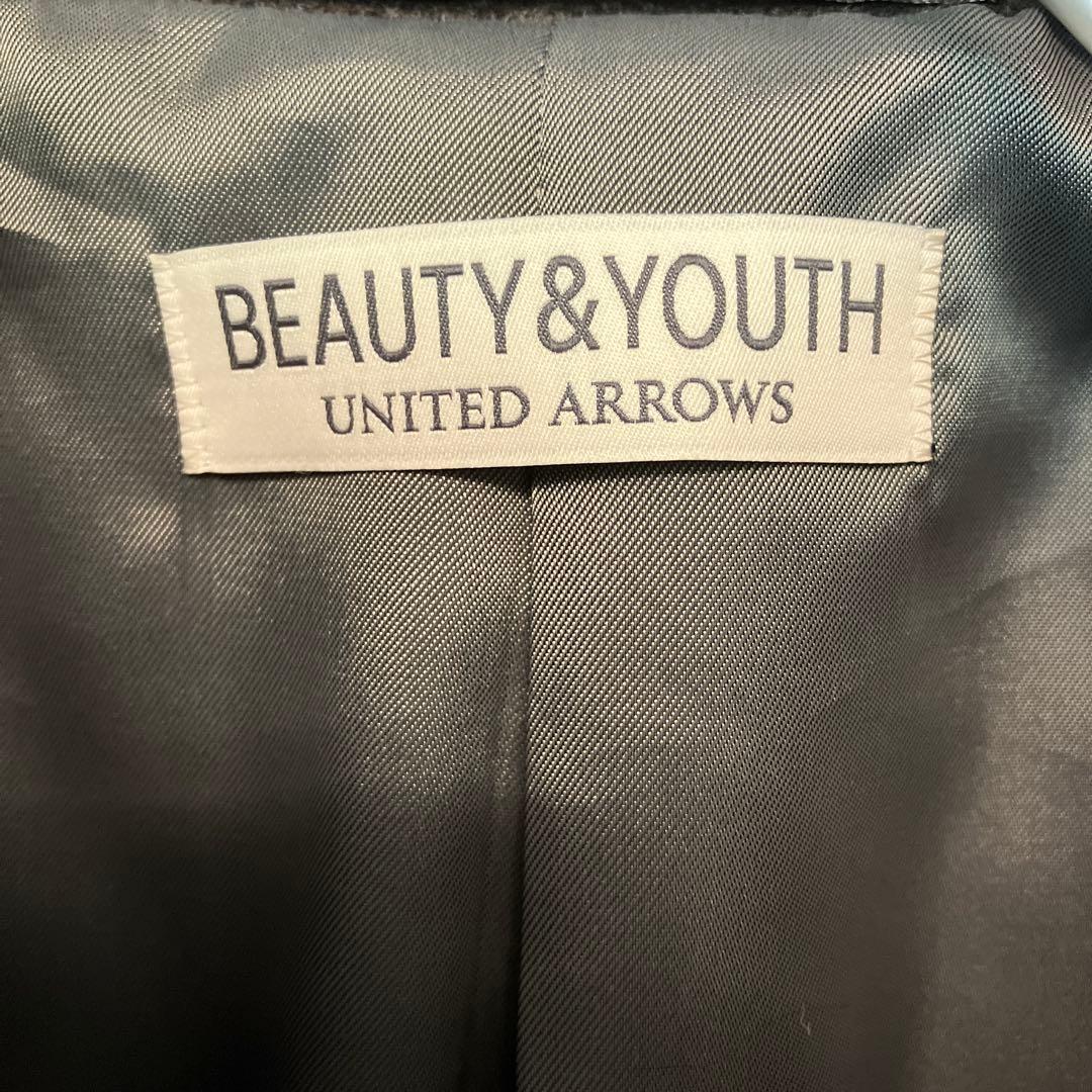 【未使用】BEAUTY&YOUTH チェック120S メルトン チェスターコート