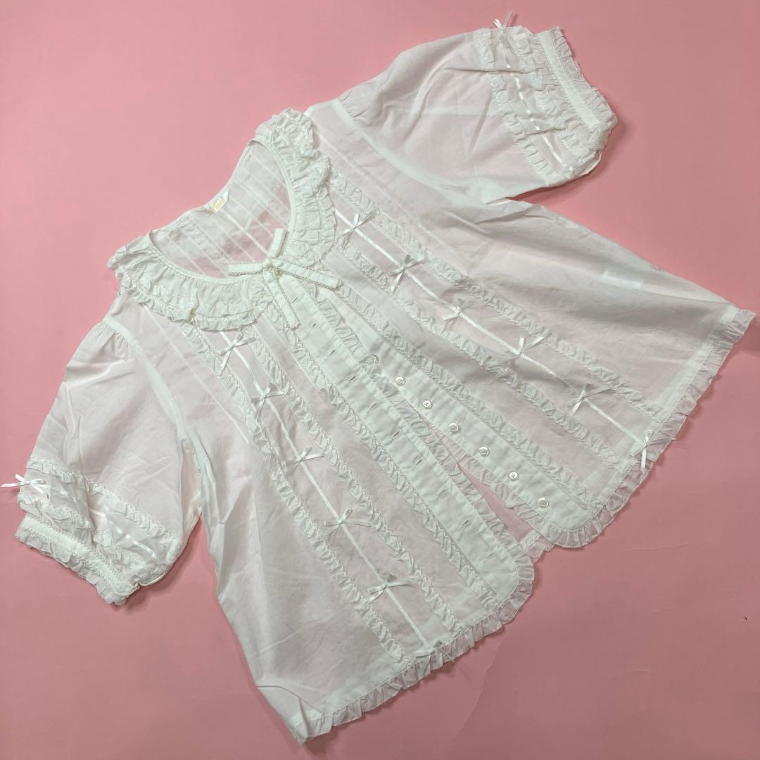 【新品未使用】ピンクハウス 白 豪華オーバーブラウス/2020年 夏