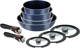 パール金属 フライパン 鍋 9点 セット ダークブルー 取っ手の取れる