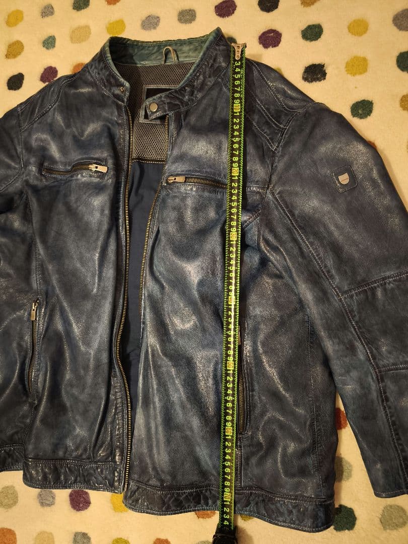 LLOYD ダークブルー シングルライダースジャケット