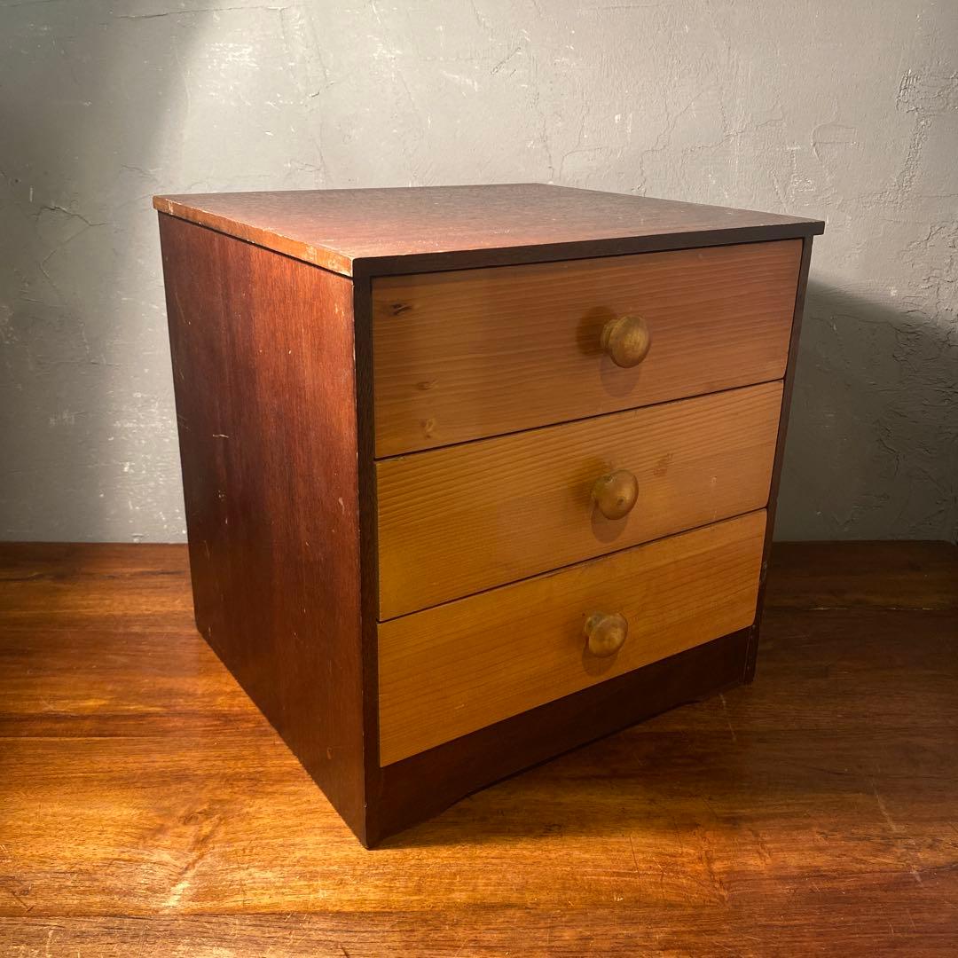 昭和レトロ 三段小引き出し ミッドセンチュリー ポストモダン インテリア 収納