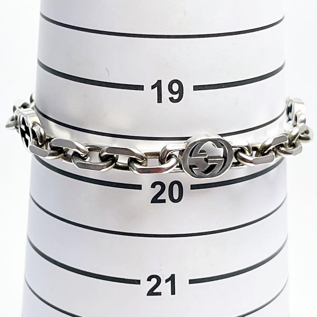 グッチ　インターロッキング　チェーン　リンク　ブレスレット　925 サイズ19