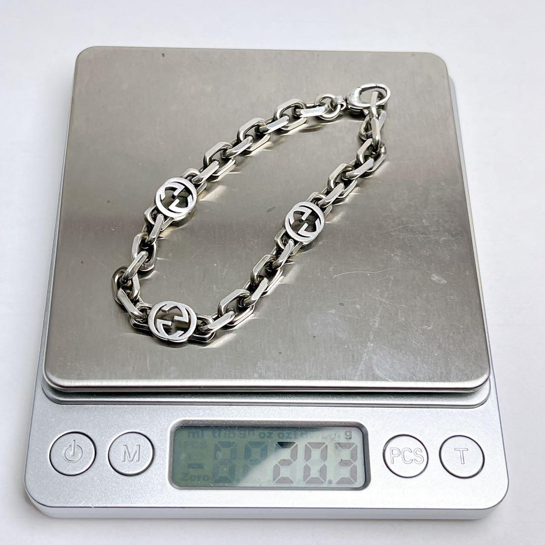 グッチ　インターロッキング　チェーン　リンク　ブレスレット　925 サイズ19