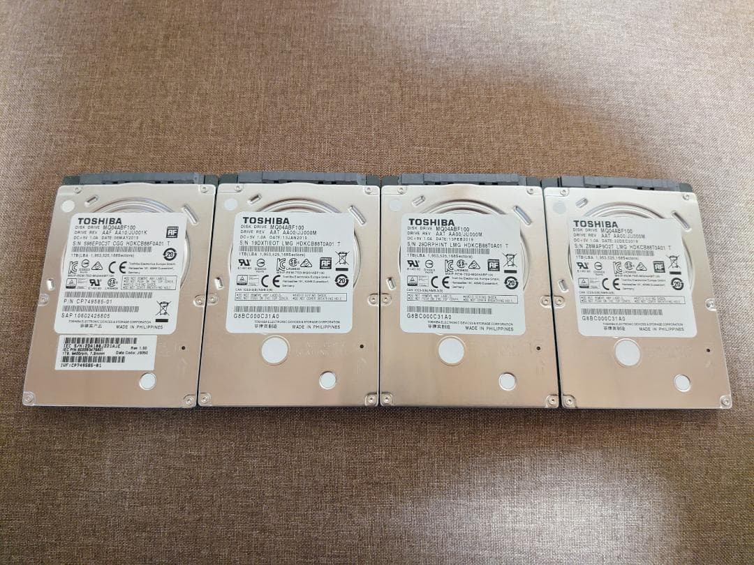 ✨4個セット✨HDD 1000GB✨大容量1TB✨2.5インチ✨02-01