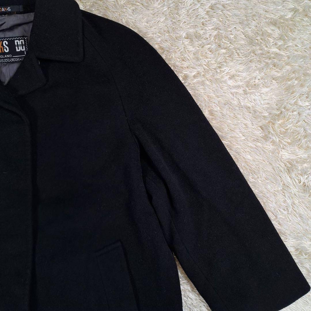 美品　DAKS カシミヤ混　ロングコート　マキシ丈　ブラック　ステンカラー