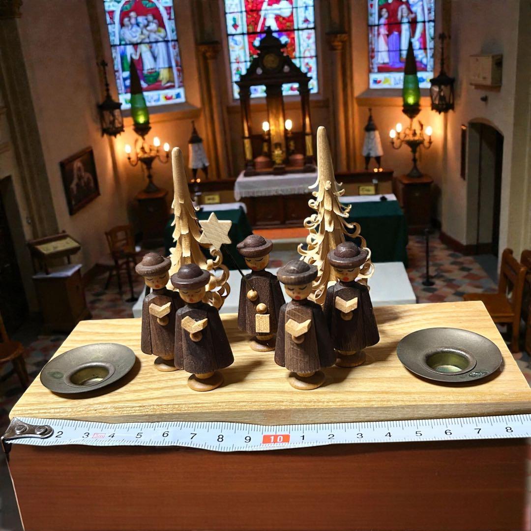 東ドイツ製・ザイフェン 聖歌隊木製キャンドルスタンドXmas装飾