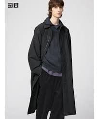 完売25AW ユニクロU オーバーサイズステンカラーコート ブラック M