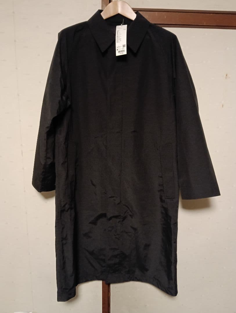 完売25AW ユニクロU オーバーサイズステンカラーコート ブラック M