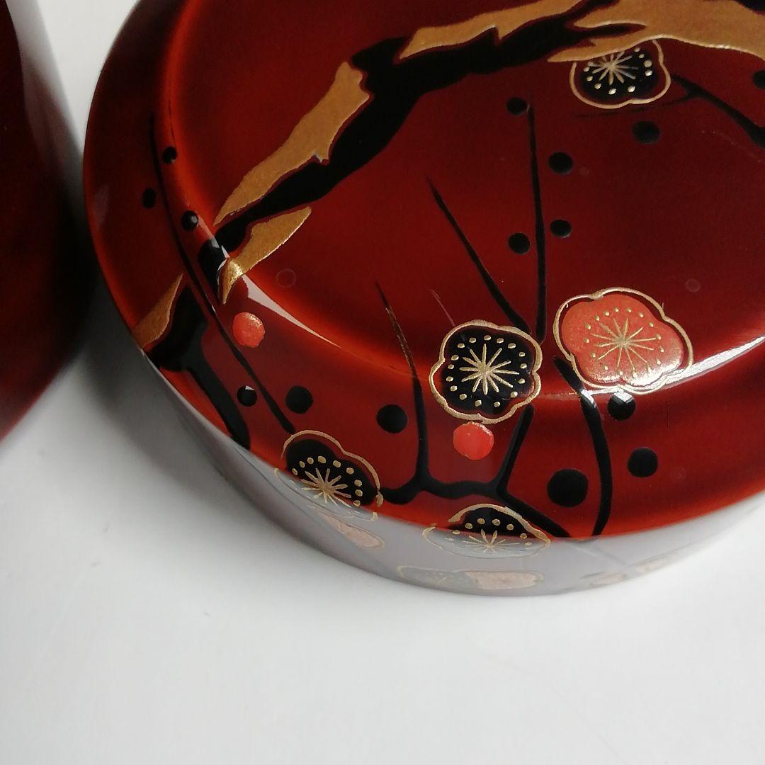 Ｗ７９　棗　『紅梅』『雪吹棗』『田中一康 作』　共箱　茶道具