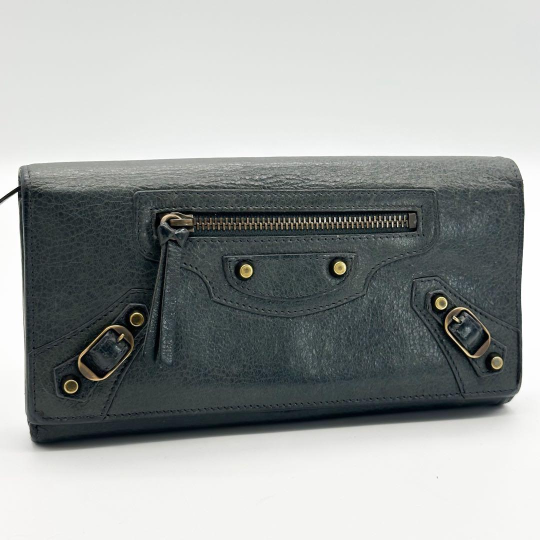 バレンシアガ シティ クラシック 二つ折り 長財布 コンチネンタル スタッズ