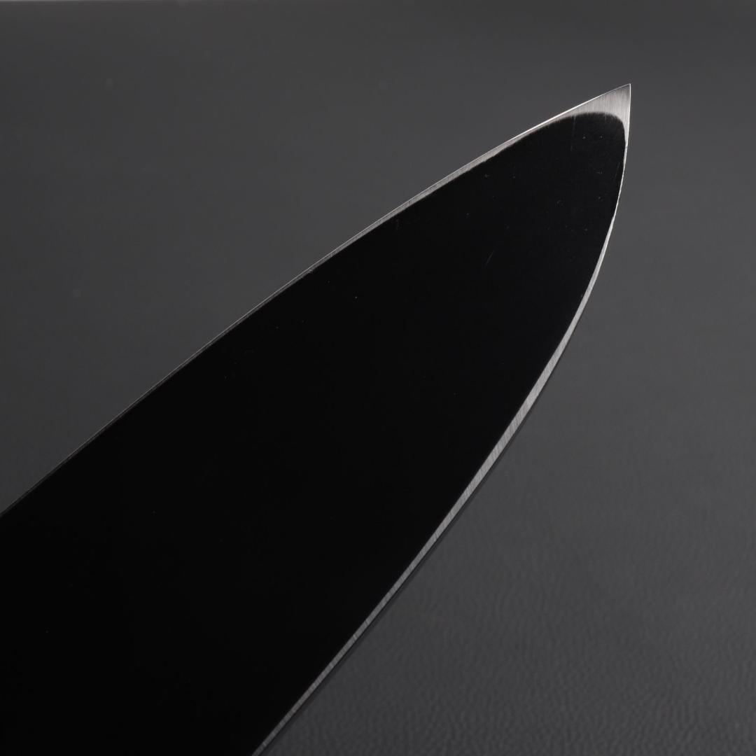 10697出刃包丁 7寸 鏡面仕上げ 刺身包丁 和包丁 黒檀黒水牛角八角柄