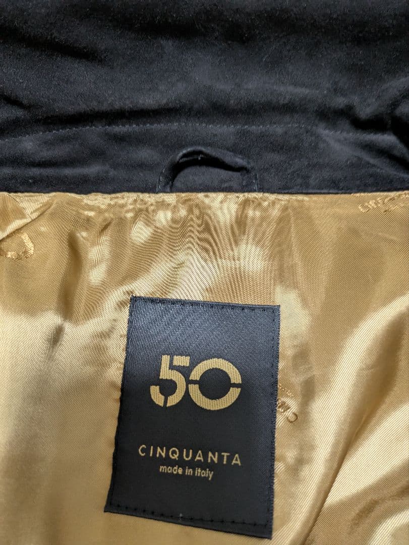 チンクアンタ ゴートスエード ダブルライダース ブラック 44