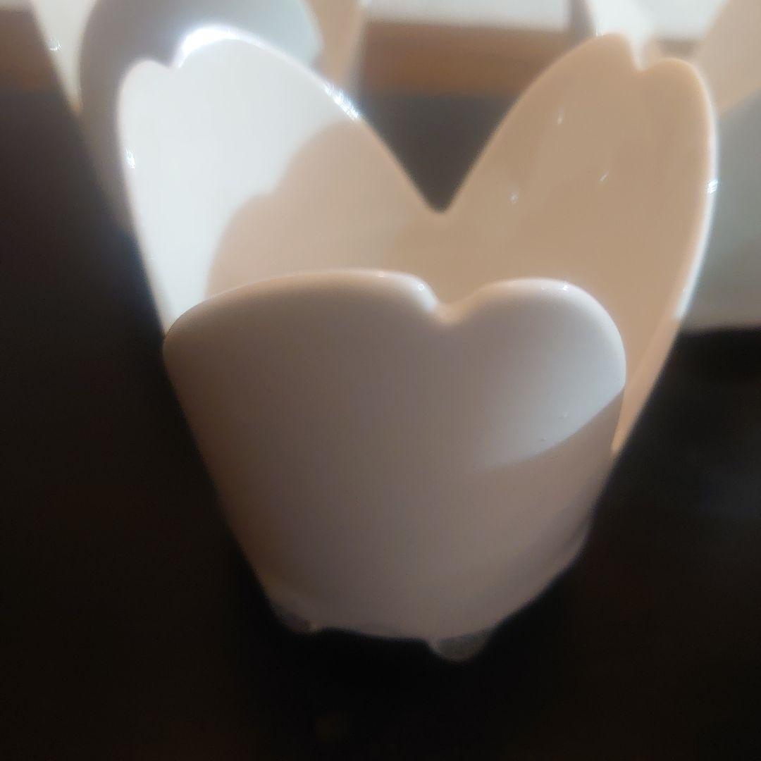 花びら型白磁作家もの6個セット