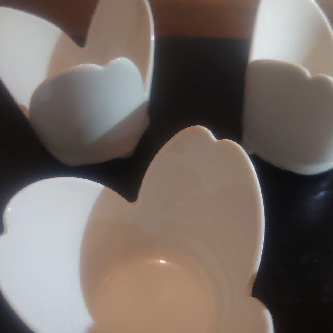 花びら型白磁作家もの6個セット