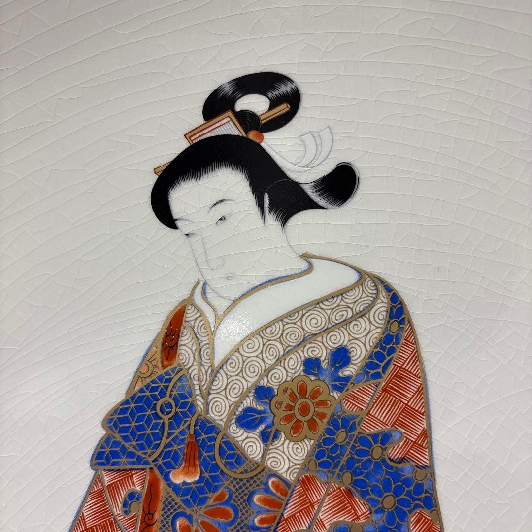 古伊万里写　錦手大皿　[元禄立美人図大皿]