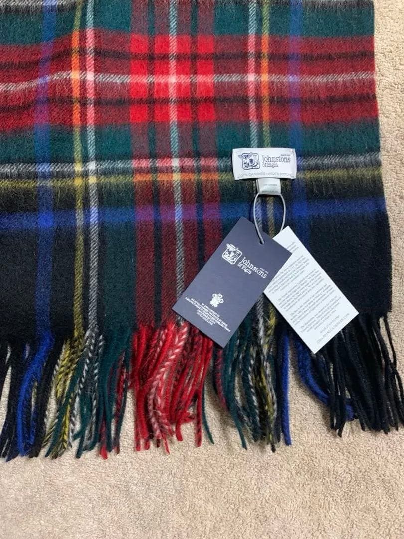 と*も様 美品 ジョンストンズ カシミヤ100％ 大判ストール ブブラックスチュ