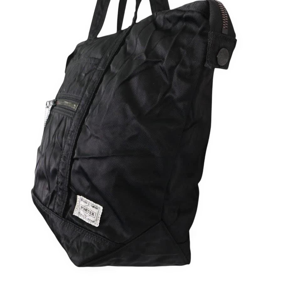 【限定】PORTER ポーター　トートバッグ　ライド　近江ちぢみ　シワ加工　黒