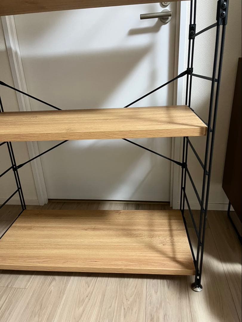 山善　オープンシェルフ　ラック　5段　オーク