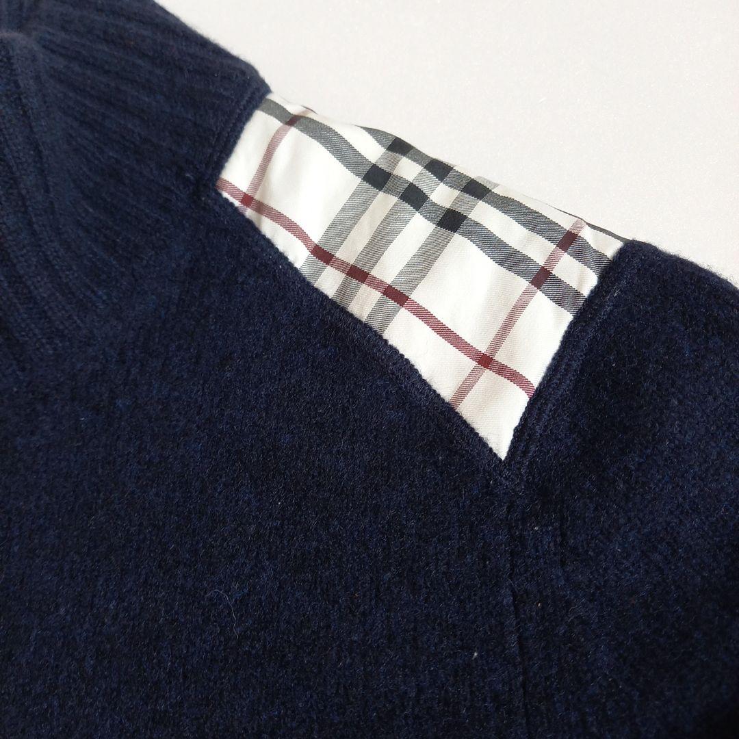 土日限定セール☆バーバリーブラックレーベル★カシミア混 ニットノバチェック【L】