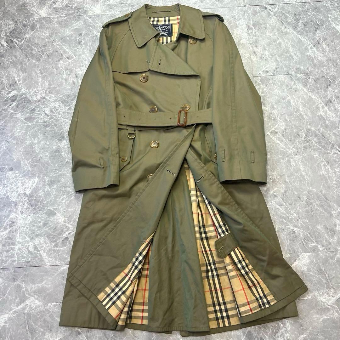 バーバリー　トレンチコート　ベルト　ノバチェック カーキ　L相当