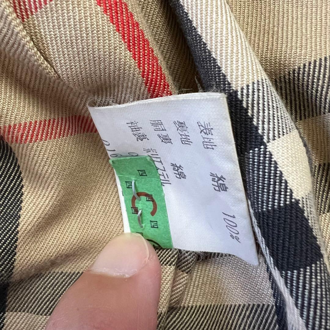 バーバリー　トレンチコート　ベルト　ノバチェック カーキ　L相当