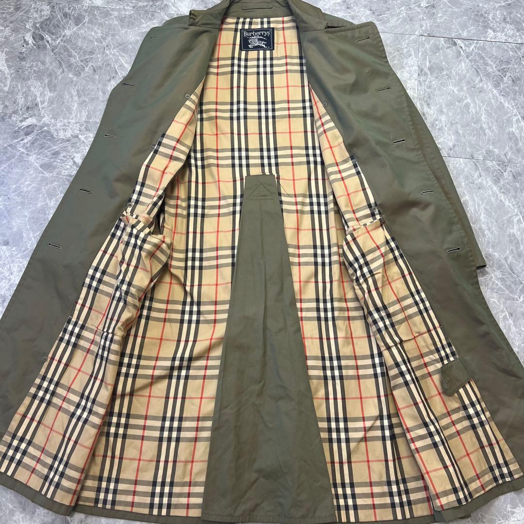 バーバリー　トレンチコート　ベルト　ノバチェック カーキ　L相当