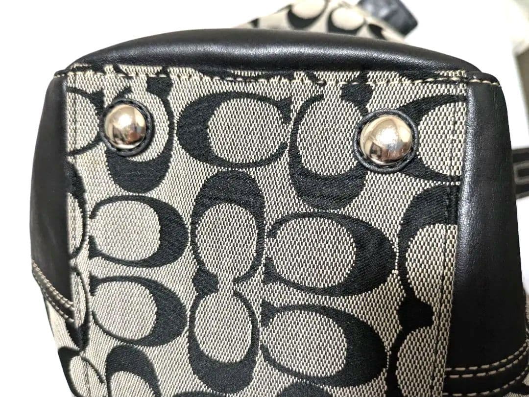 極美品 コーチ シグネチャートートバッグ ターンロック レザー キャンバス A4