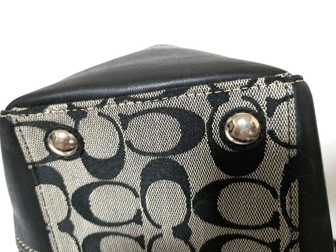 極美品 コーチ シグネチャートートバッグ ターンロック レザー キャンバス A4