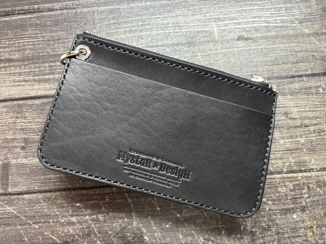 栃木レザー スタッズコンパクトウォレット＆スタッズキーホルダー　セット販売①