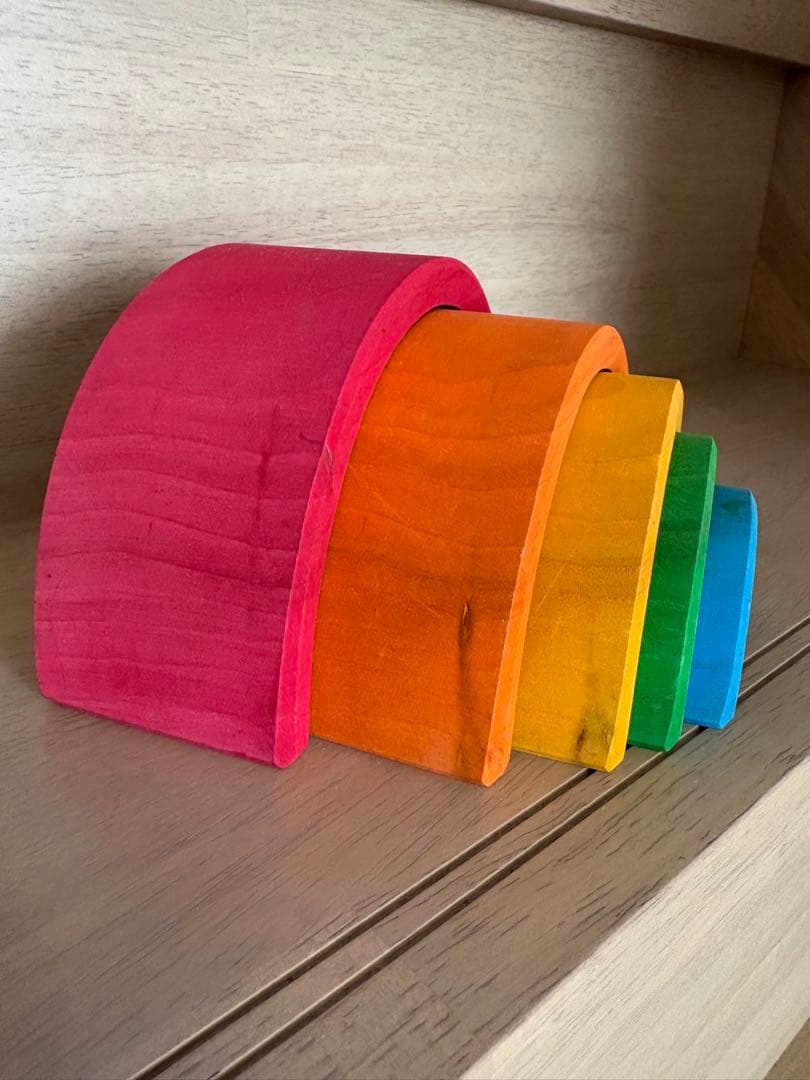 【正規品】グリムス アーチレインボー大 虹色トンネル 　木製虹色アーチ型知育玩具