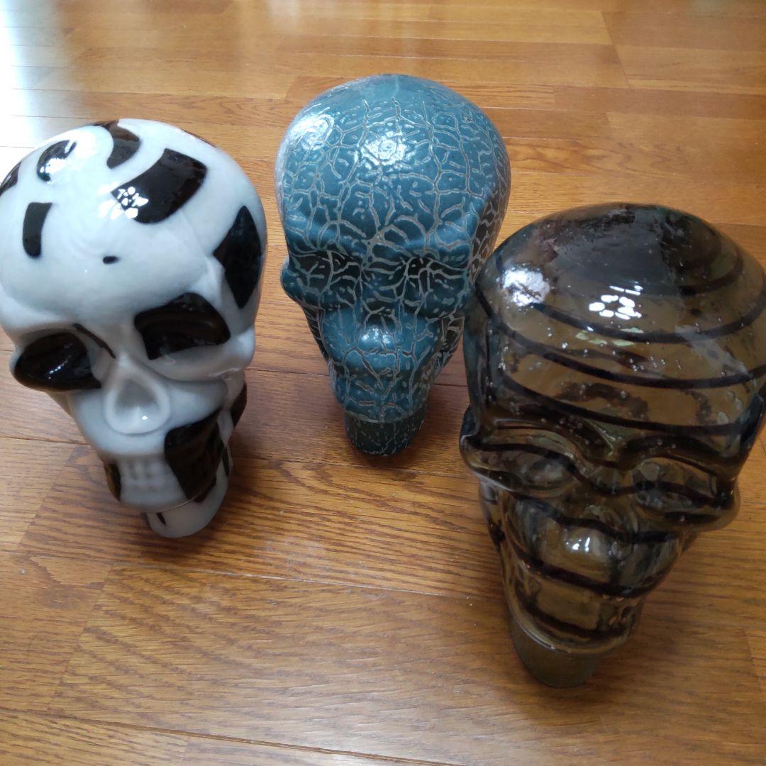 ハロウィン ドクロ 置物 ガラス製 3個セット 希少品 国内発送 入手困難