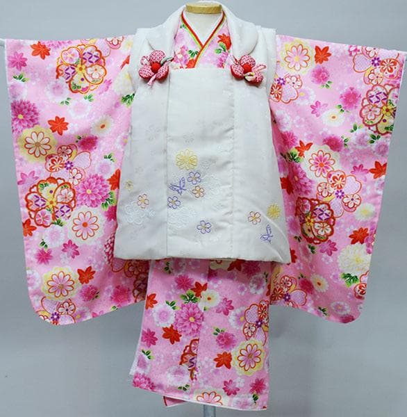 七五三 三歳 女児 被布 着物 フルセット 百花繚乱 NO35022