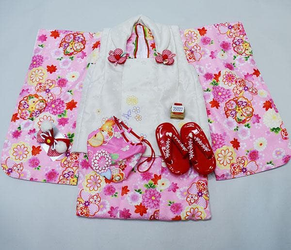 七五三 三歳 女児 被布 着物 フルセット 百花繚乱 NO35022