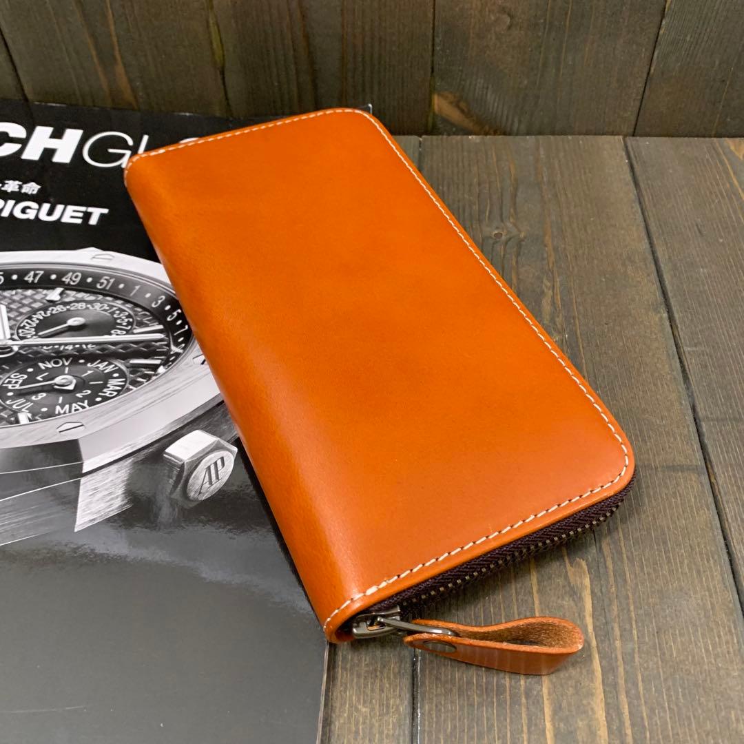 S22■コードバン × イタリアンレザー 長財布■馬 本革 ヌメ革 財布■茶