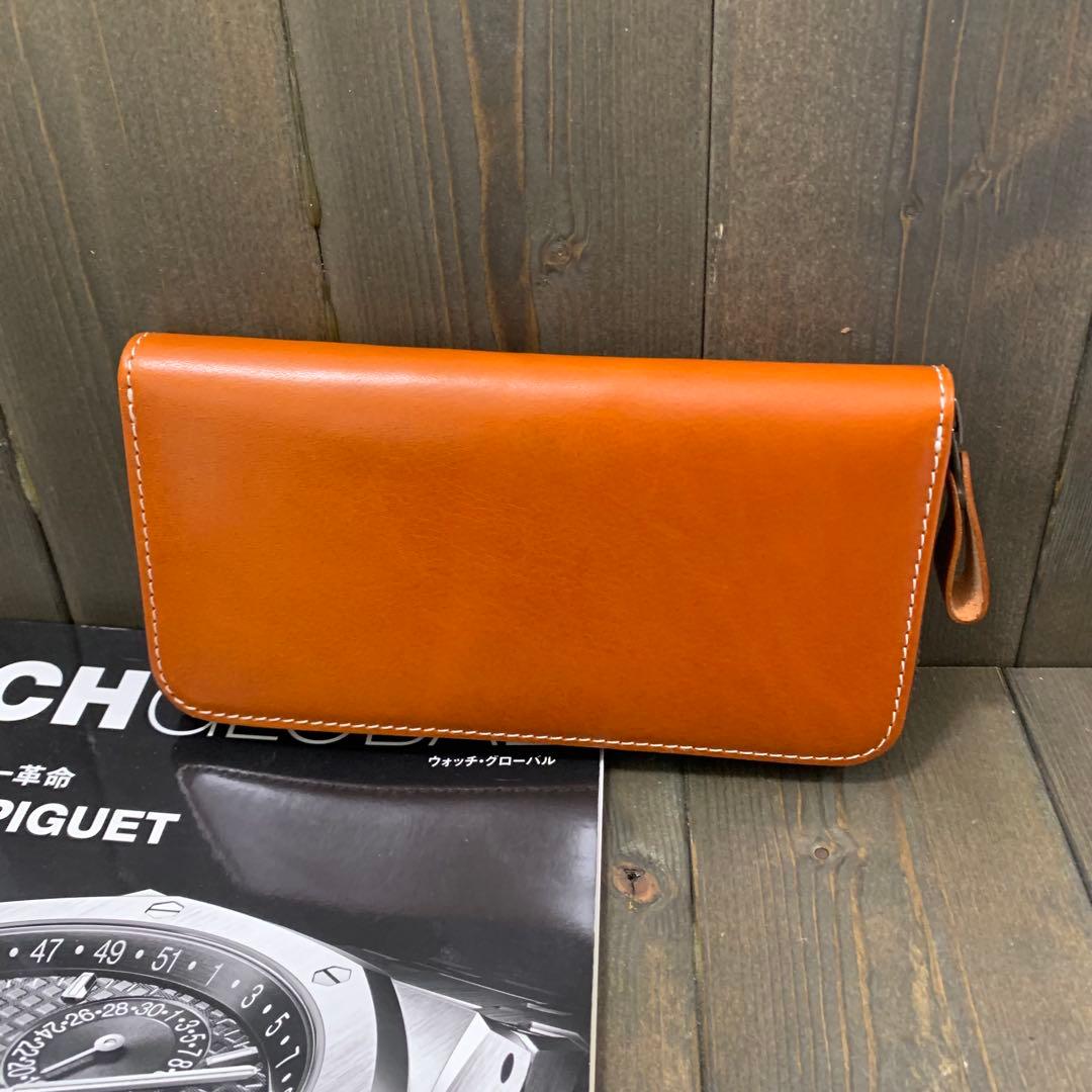 S22■コードバン × イタリアンレザー 長財布■馬 本革 ヌメ革 財布■茶