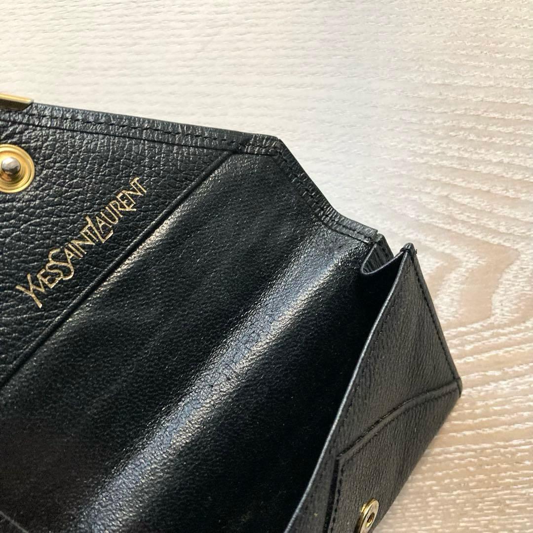 YVES SAINT LAURENT イブサンローラン　カードケース　黒レザー