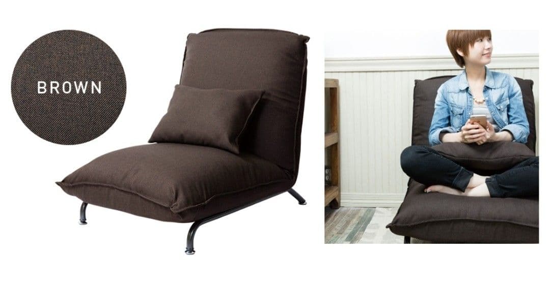 【ラスト1台最終処分】脚付きローソファ　座椅子　ブラウン　ソファー　脚付座椅子