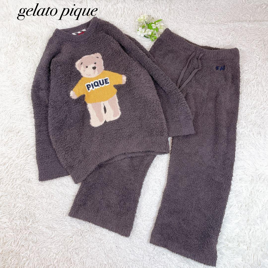 美品✨ジェラートピケ クリスマス ベアジャガード セットアップ フリーサイズ