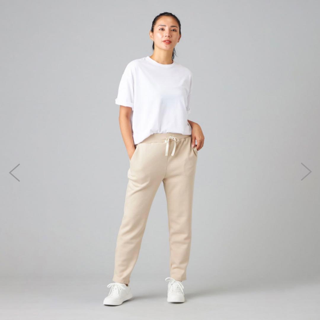 Chacott チャコット 裏起毛テーパードパンツ ベージュ M