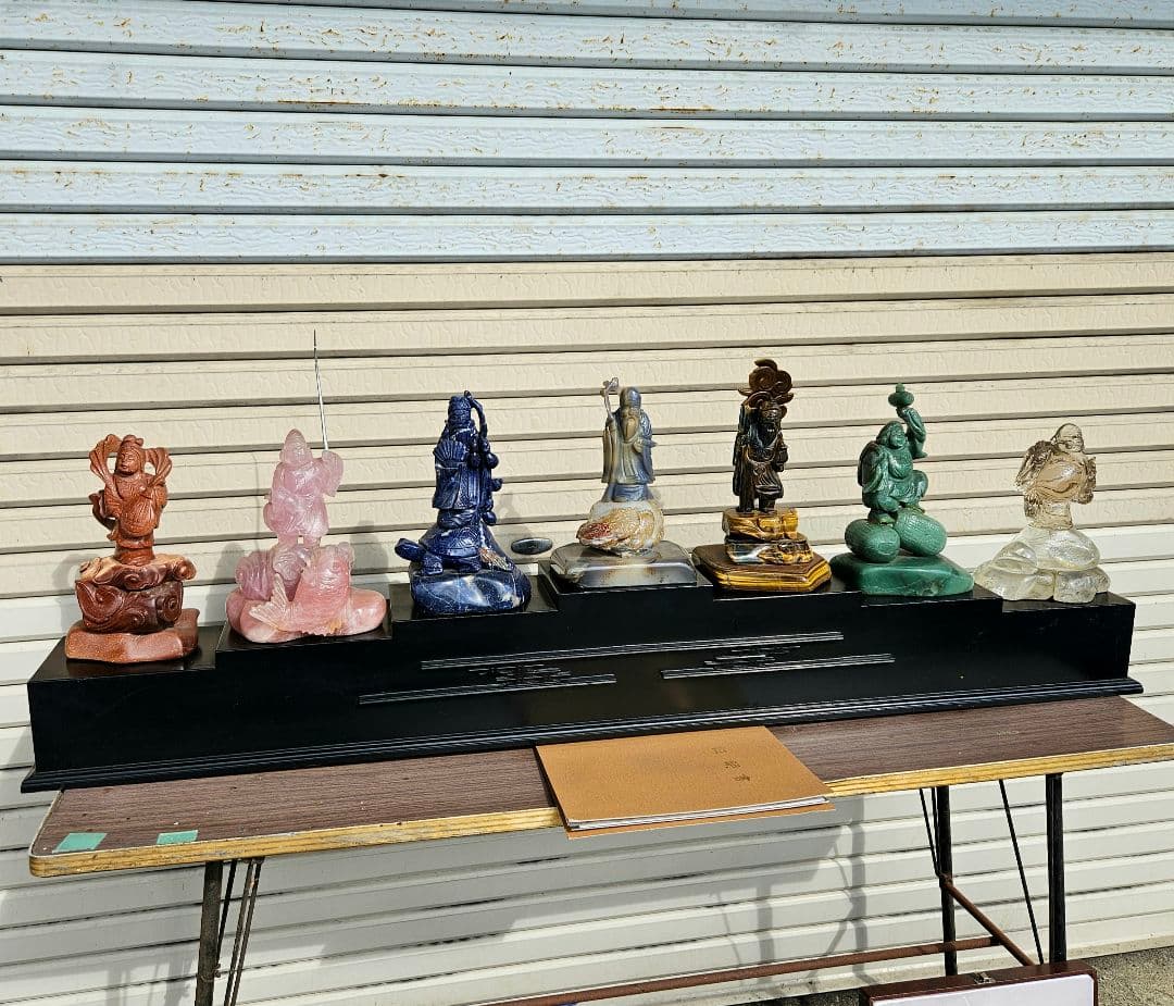 甲州水晶貴石細工 天然石の七福神 作家物 仏像 7体セット 希少 伝統工芸 宝石